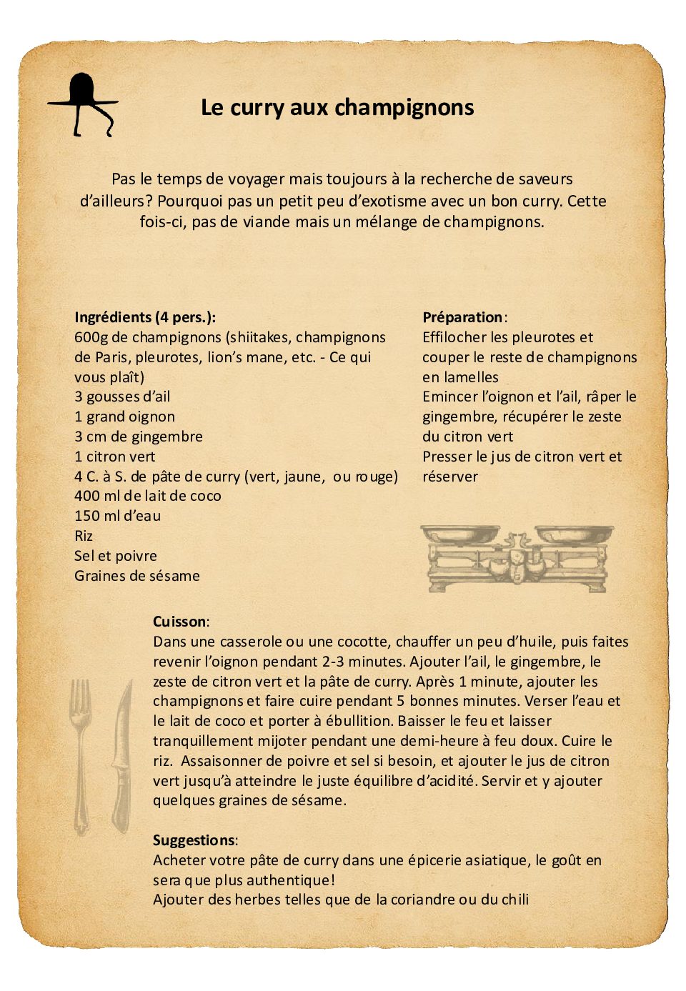 Le curry aux champignons